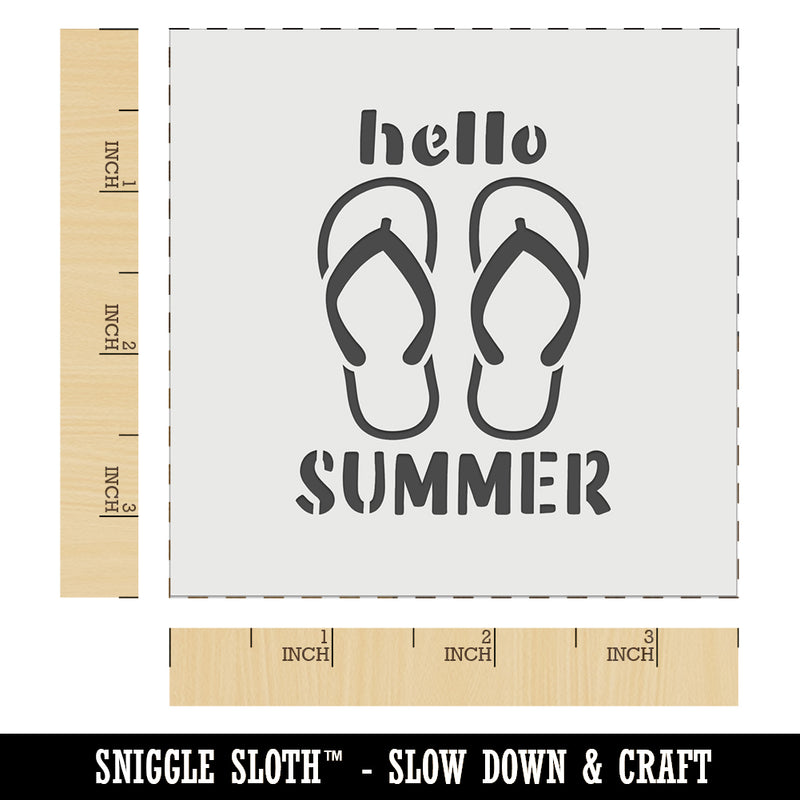 Hello Summer Flip Flops Wall Cookie DIY Craft Reusable Stencil