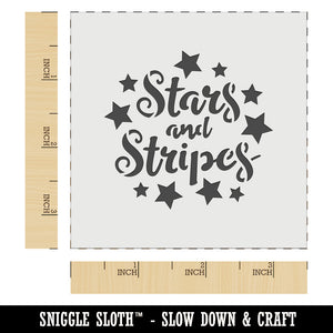 Stars and Stripes Script with Stars Wall Cookie DIY Craft Reusable Stencil