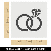 Wedding Rings with Diamond Overlapping Wall Cookie DIY Craft Reusable Stencil