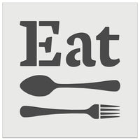 Eat Spoon and Fork Kitchen Wall Cookie DIY Craft Reusable Stencil