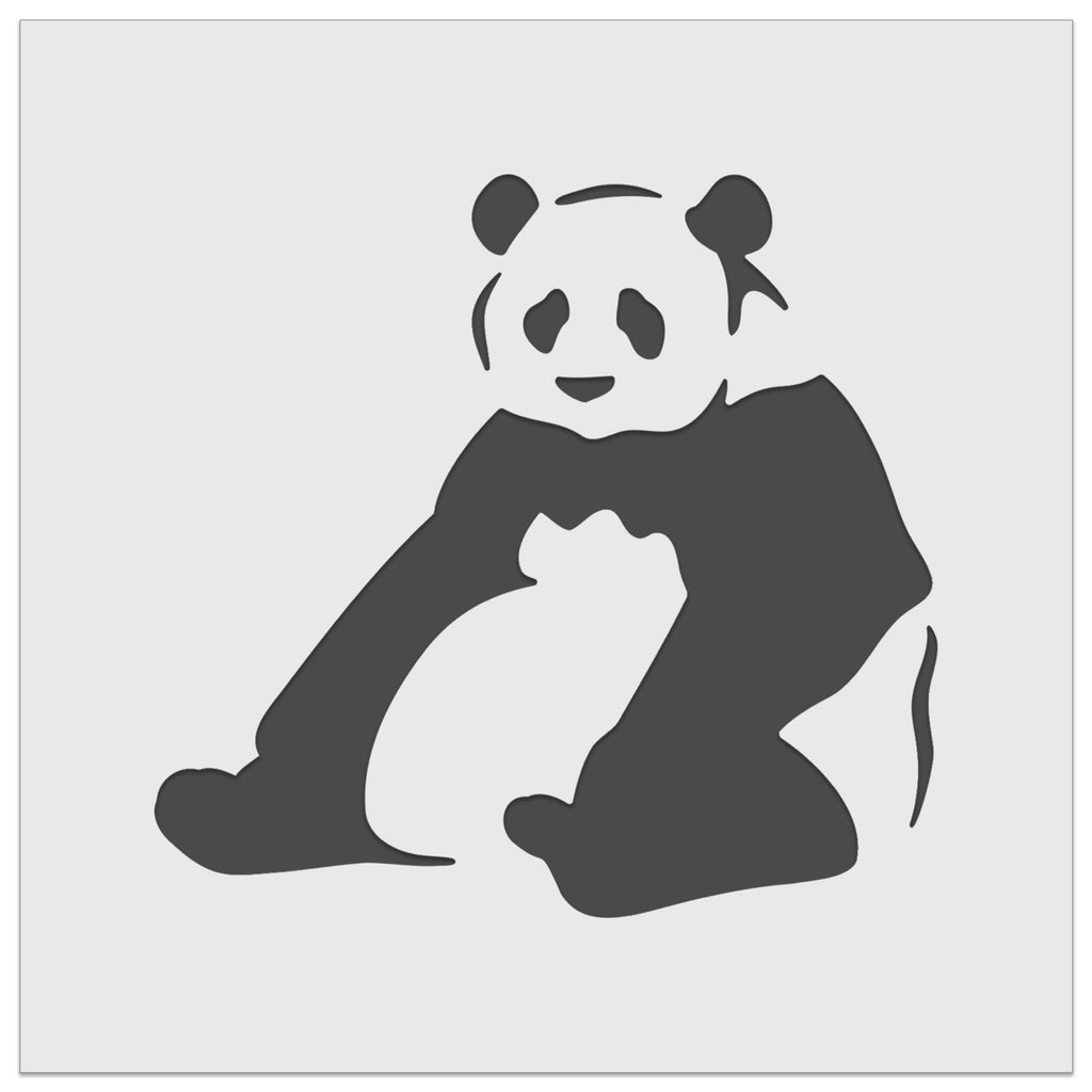 Giant Panda Bear Sitting Wall Cookie DIY Craft Reusable Stencil