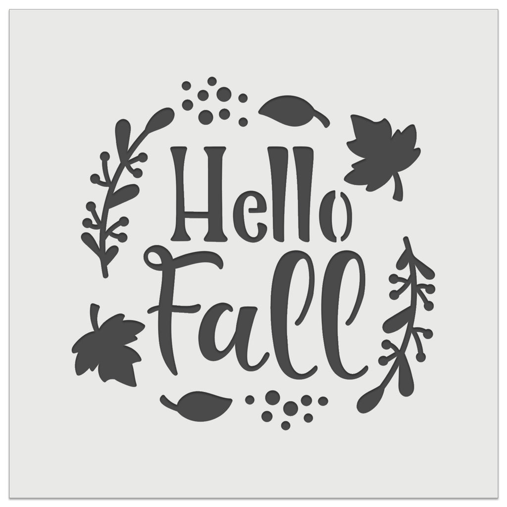 Hello Fall Leaves Wall Cookie DIY Craft Reusable Stencil