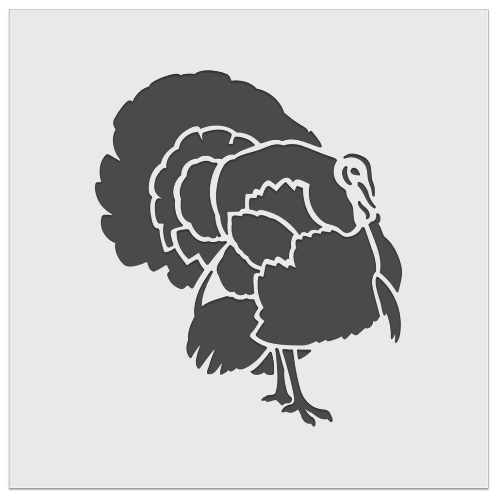 Male Turkey with Feathers Out Thanksgiving Wall Cookie DIY Craft Reusable Stencil