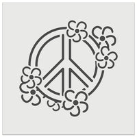 Peace Sign Surrounded by Flowers Wall Cookie DIY Craft Reusable Stencil