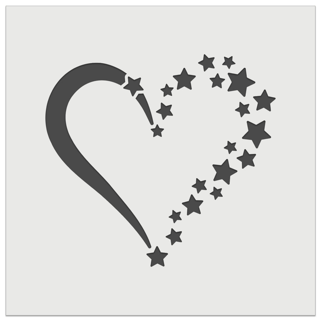 Stars Forming Heart Wall Cookie DIY Craft Reusable Stencil