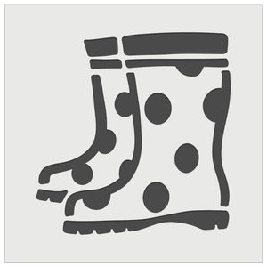 Adorable Summer Polka Dot Rain Boots Wall Cookie DIY Craft Reusable Stencil