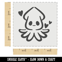 Cute Kawaii Squid with Hearts Sea Life Tentacles Wall Cookie DIY Craft Reusable Stencil