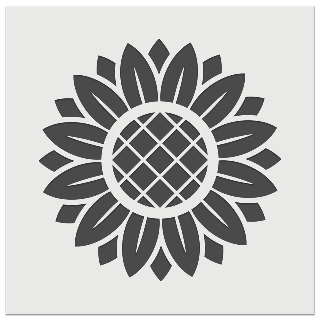 Detailed Geometric Summer Sunflower Sunny Happy Days Wall Cookie DIY Craft Reusable Stencil
