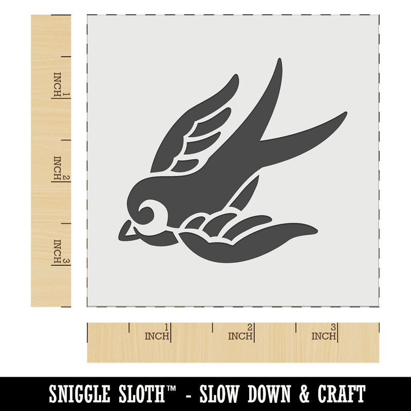 Sweet Flying Swallow Nautical Tattoo Wall Cookie DIY Craft Reusable Stencil