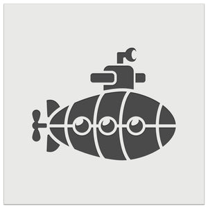 Cartoon Submarine Boat Aquatic Underwater Vehicle with Periscope and Propeller Wall Cookie DIY Craft Reusable Stencil