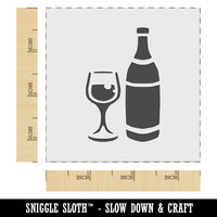 Fancy Wine Bottle and Glass Wall Cookie DIY Craft Reusable Stencil