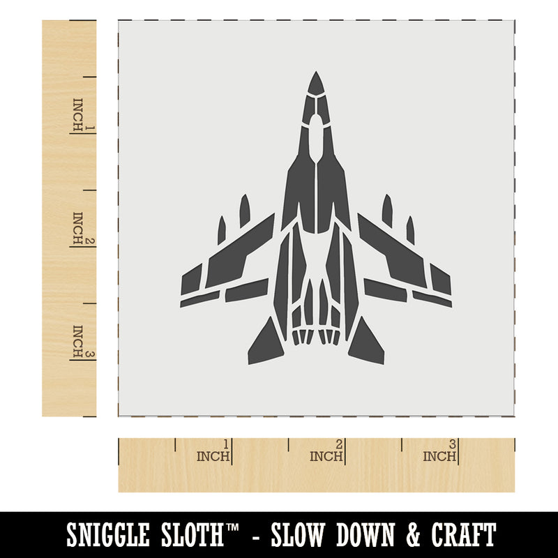 Fighter Jet War Plane Combat Vehicle with Missiles Wall Cookie DIY Craft Reusable Stencil
