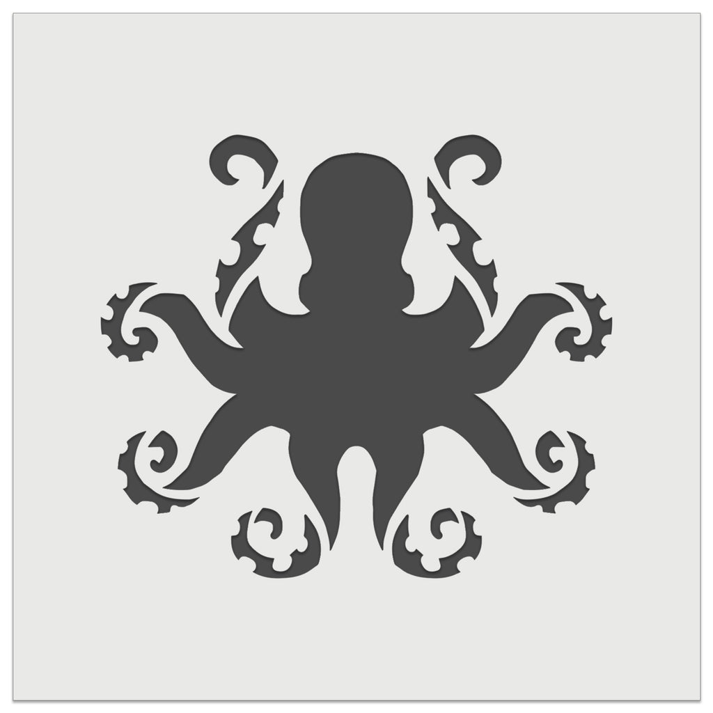 Octopus with Twisting Tentacle Arms Wall Cookie DIY Craft Reusable Stencil