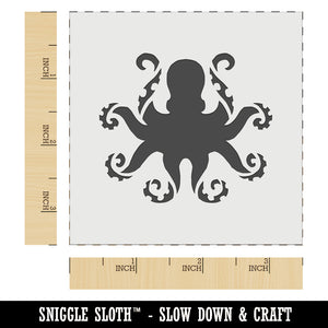 Octopus with Twisting Tentacle Arms Wall Cookie DIY Craft Reusable Stencil