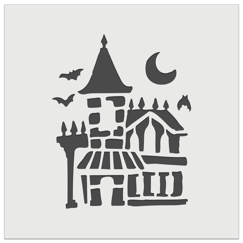 Spooky Haunted House Mansion Horror Halloween Wall Cookie DIY Craft Reusable Stencil