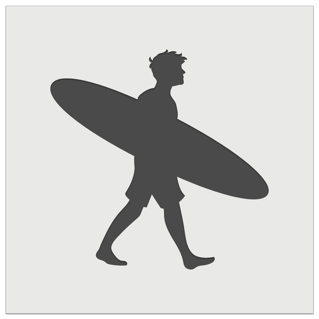Surfer Man with Surfboard Walking Wall Cookie DIY Craft Reusable Stencil