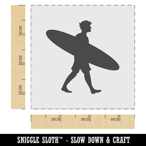 Surfer Man with Surfboard Walking Wall Cookie DIY Craft Reusable Stencil