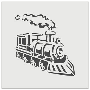 Train Steam Engine Locomotive Transportation Vehicle Wall Cookie DIY Craft Reusable Stencil