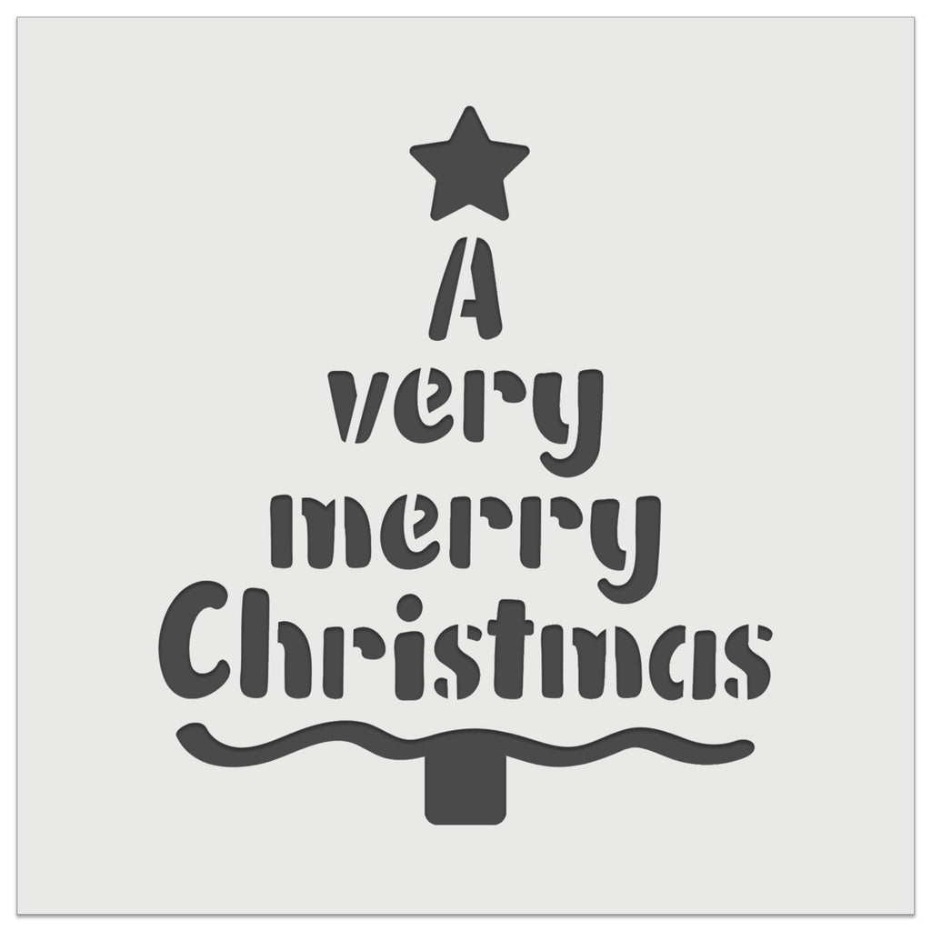 A Very Merry Christmas Tree Wall Cookie DIY Craft Reusable Stencil