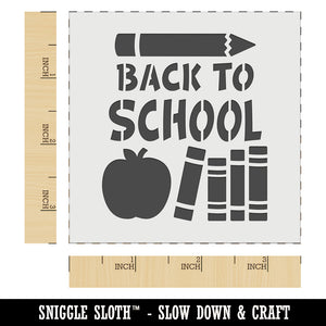 Back to School Pencil Apple Books Wall Cookie DIY Craft Reusable Stencil