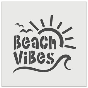 Beach Vibes Wall Cookie DIY Craft Reusable Stencil