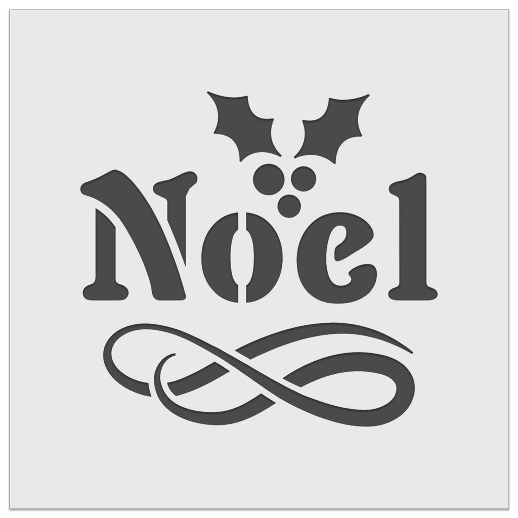 Christmas Noel Holly Wall Cookie DIY Craft Reusable Stencil