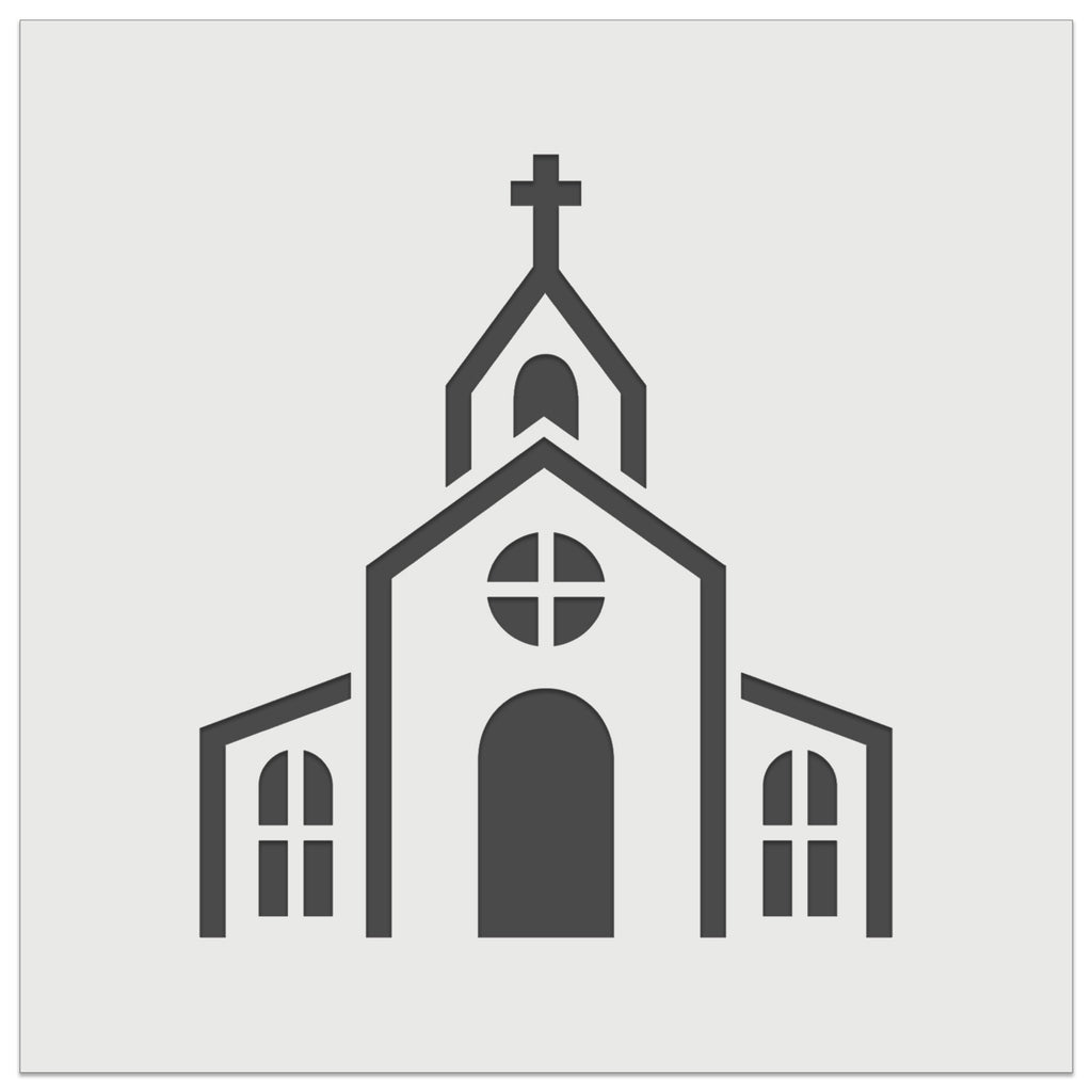 Church Building Wall Cookie DIY Craft Reusable Stencil