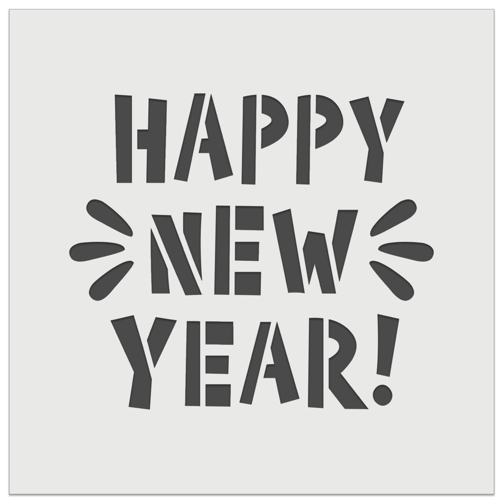 Happy New Year Wall Cookie DIY Craft Reusable Stencil