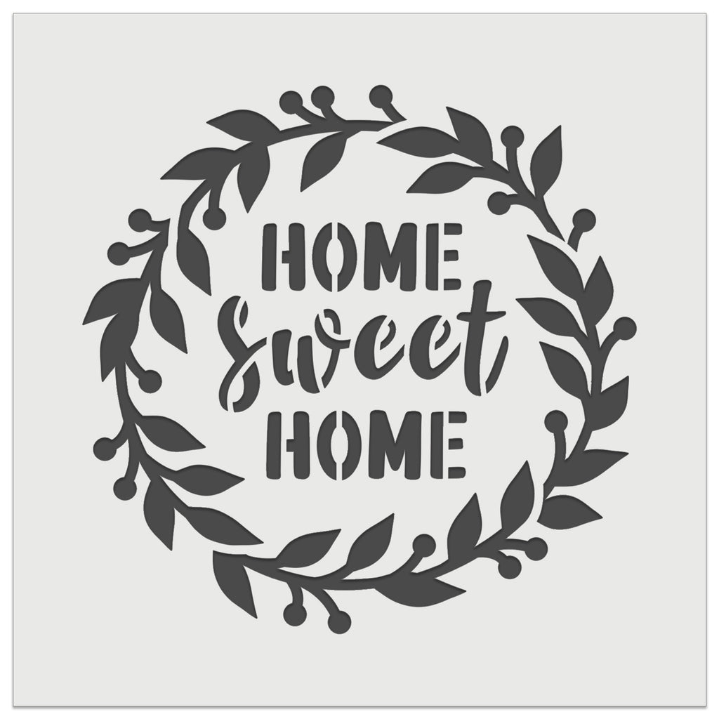 Home Sweet Home Wreath Wall Cookie DIY Craft Reusable Stencil