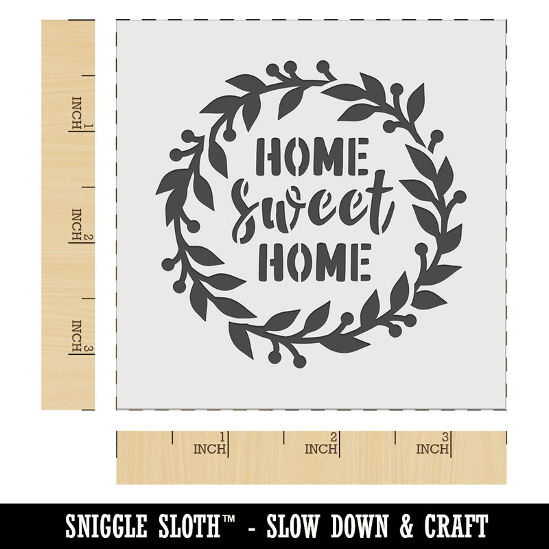 Home Sweet Home Wreath Wall Cookie DIY Craft Reusable Stencil