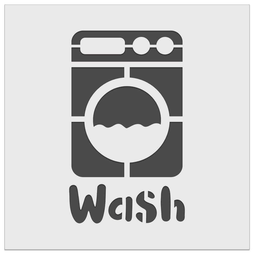 Laundry Wash Washing Machine Wall Cookie DIY Craft Reusable Stencil