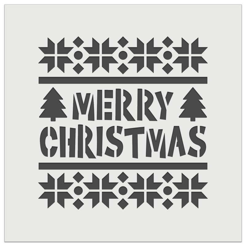 Merry Christmas Sweater Style Wall Cookie DIY Craft Reusable Stencil