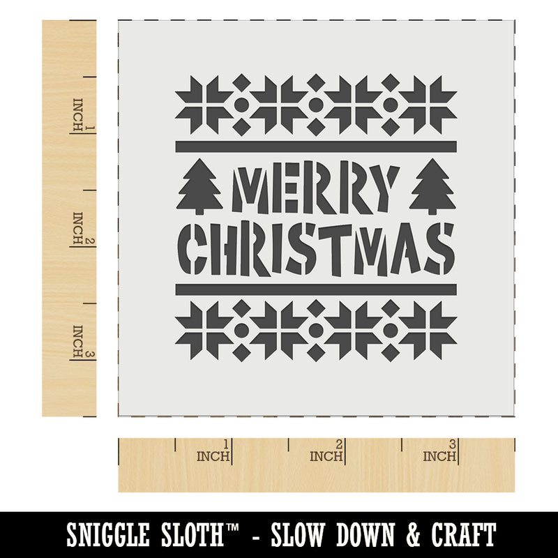 Merry Christmas Sweater Style Wall Cookie DIY Craft Reusable Stencil