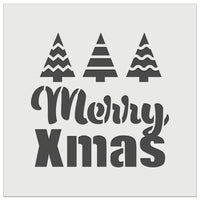 Merry Xmas Christmas Trees Wall Cookie DIY Craft Reusable Stencil