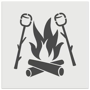 Roasting Marshmallows S'mores Camping Hiking Wall Cookie DIY Craft Reusable Stencil