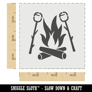 Roasting Marshmallows S'mores Camping Hiking Wall Cookie DIY Craft Reusable Stencil