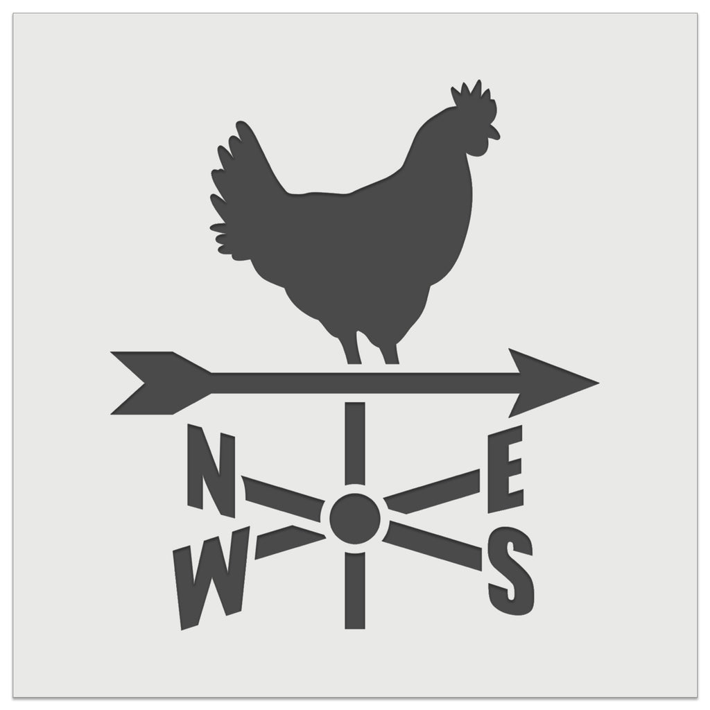 Rooster Weathervane North South West East Wall Cookie DIY Craft Reusable Stencil