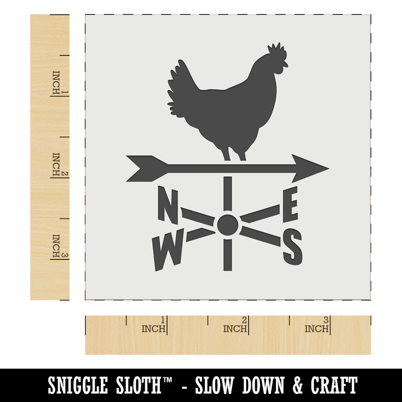 Rooster Weathervane North South West East Wall Cookie DIY Craft Reusable Stencil