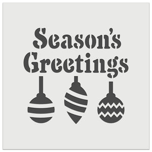 Season's Greetings Christmas Ornaments Wall Cookie DIY Craft Reusable Stencil