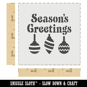 Season's Greetings Christmas Ornaments Wall Cookie DIY Craft Reusable Stencil