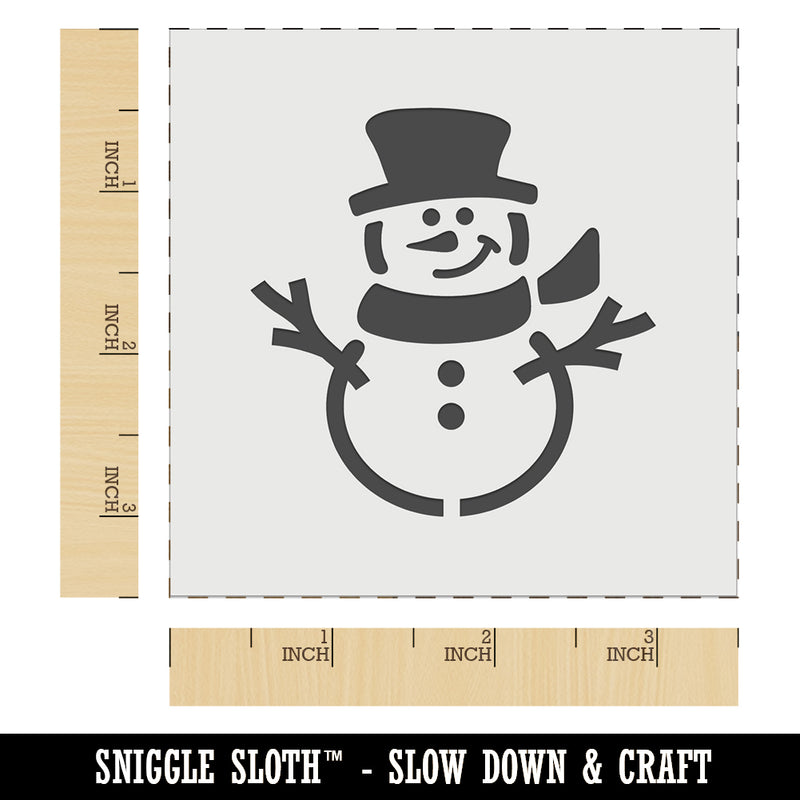 Smiling Snowman Winter Christmas Wall Cookie DIY Craft Reusable Stencil