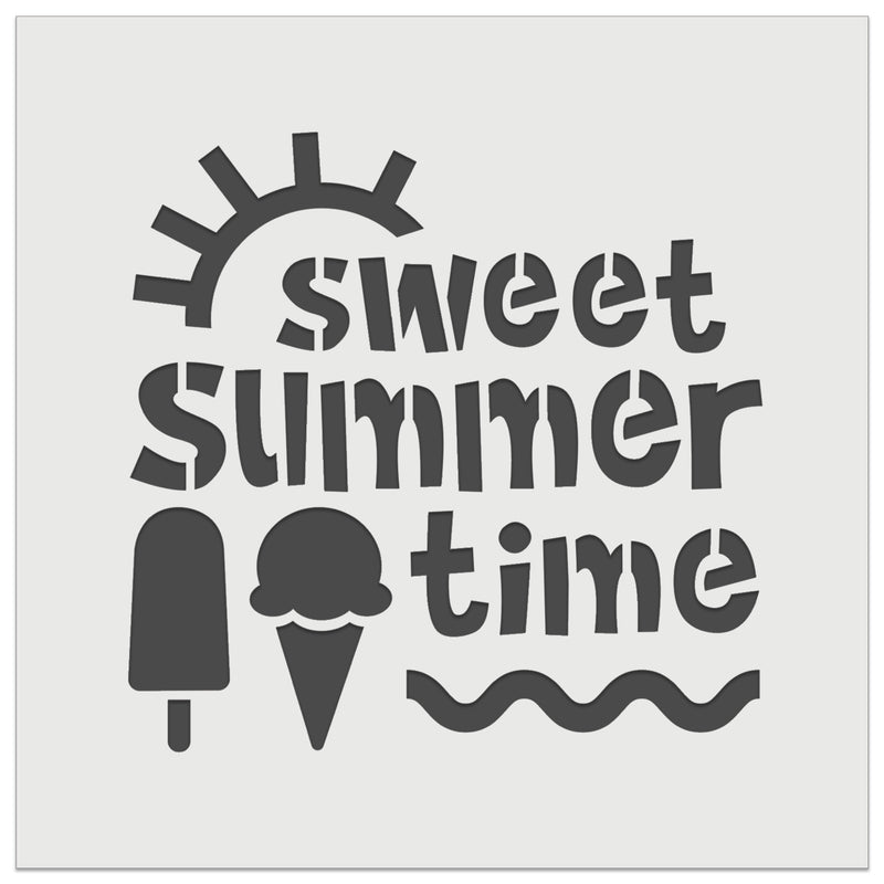 Sweet Summer Time Wall Cookie DIY Craft Reusable Stencil