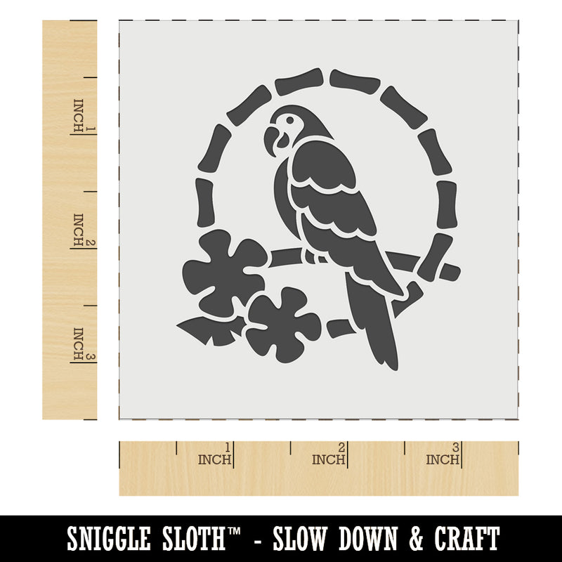 Tiki Bird Parrot Wall Cookie DIY Craft Reusable Stencil