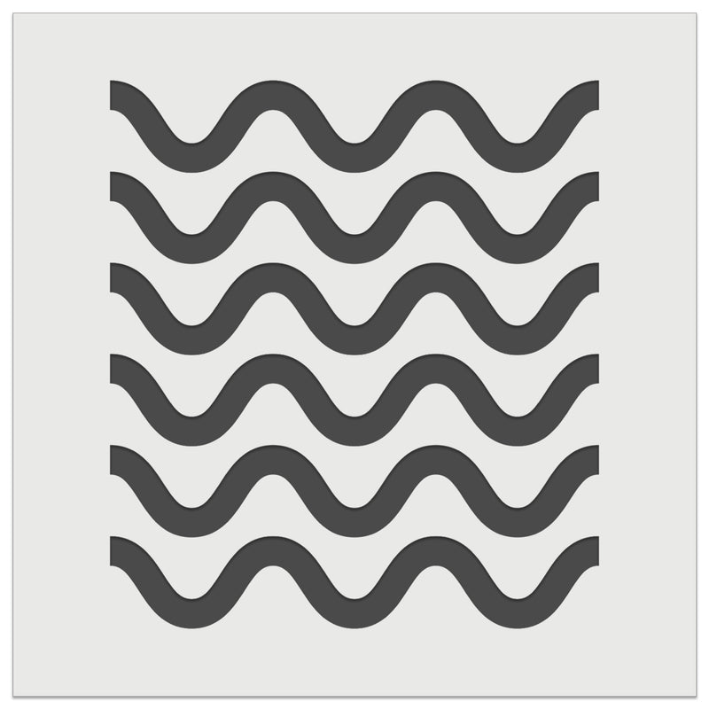 Wavy Line Pattern Wall Cookie DIY Craft Reusable Stencil