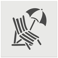 Beach Lounge Chair and Umbrella Wall Cookie DIY Craft Reusable Stencil