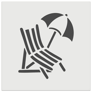 Beach Lounge Chair and Umbrella Wall Cookie DIY Craft Reusable Stencil