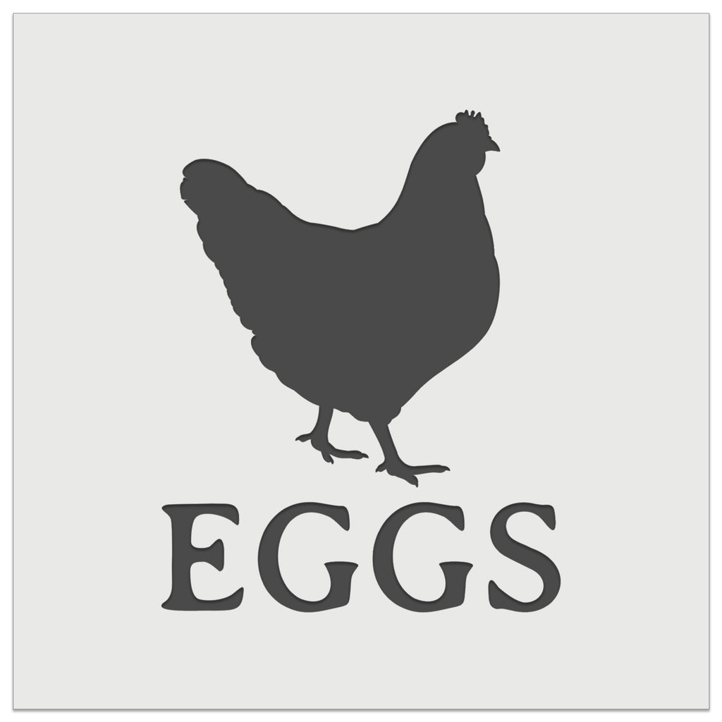 Eggs Text with Chicken Farm Wall Cookie DIY Craft Reusable Stencil