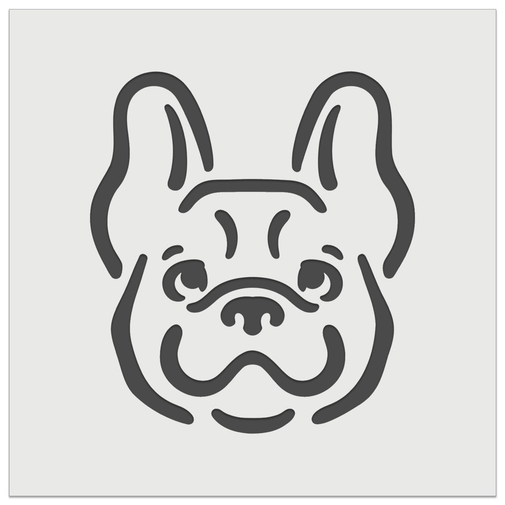 Happy French Bulldog Frenchie Dog Head Wall Cookie DIY Craft Reusable Stencil