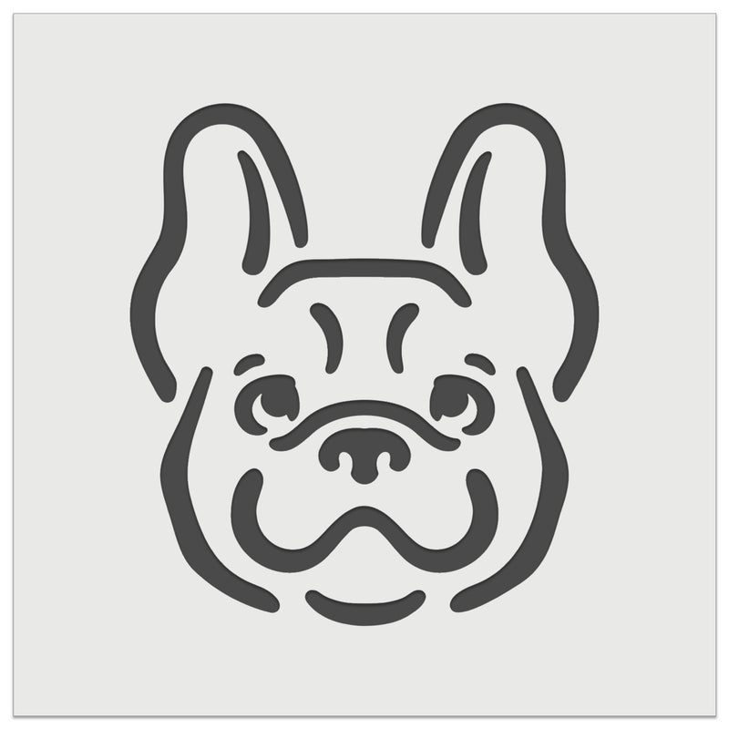 Happy French Bulldog Frenchie Dog Head Wall Cookie DIY Craft Reusable Stencil