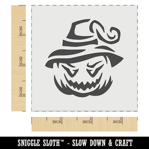 Jack-O'-Lantern Pumpkin Wearing Witch Hat Halloween Wall Cookie DIY Craft Reusable Stencil